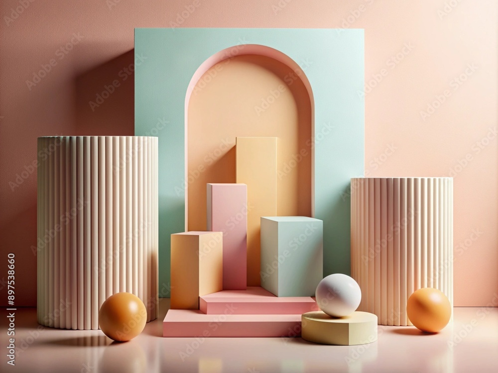 Architectural Forms in a Minimalist Style Scene Architectural Forms in a Minimalist Style Scene
