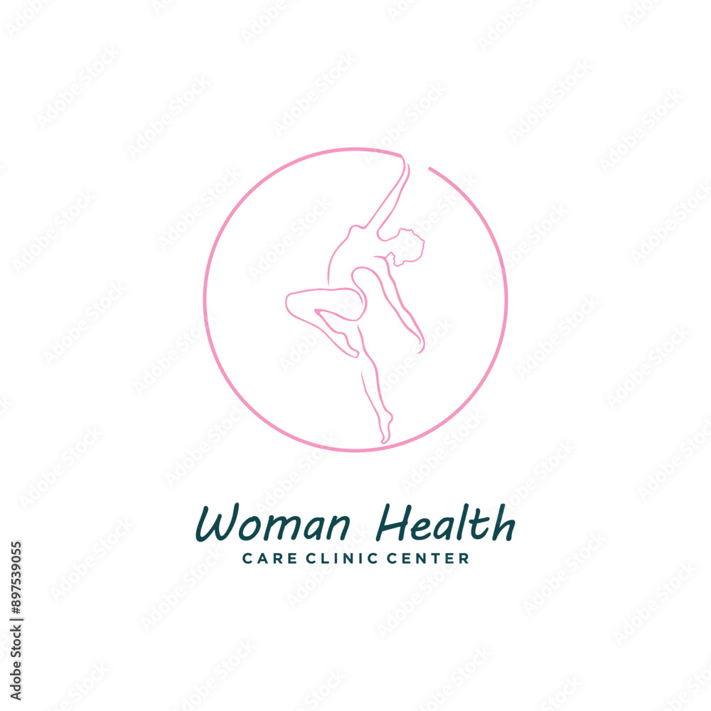 Woman health yoga logo design vector with creative idea icon Woman health yoga logo design vector with creative idea icon