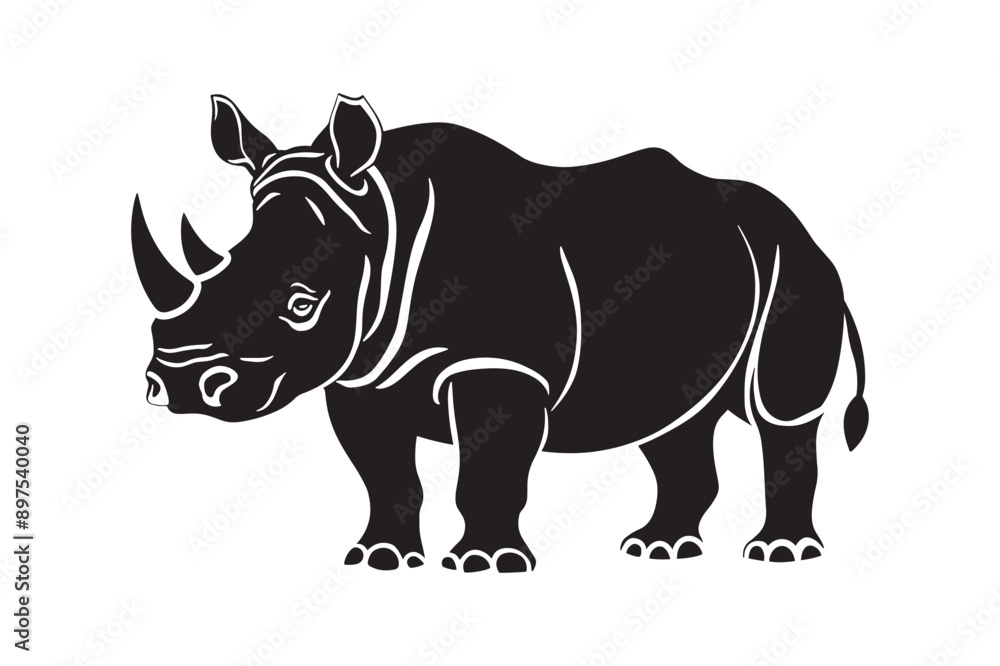 Rhino silhouette vector illustration template Rhino silhouette vector illustration template
