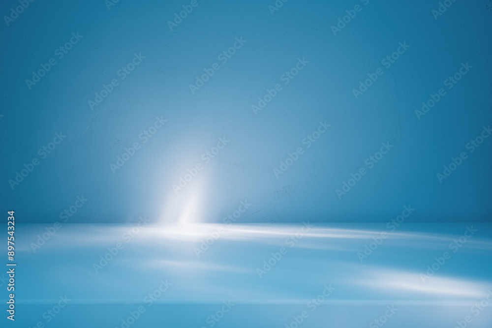 Abstract light blue background for product presentation. Light and shadow from window on plaster wall. Abstract light blue background for product presentation. Light and shadow from window on plaster wall.