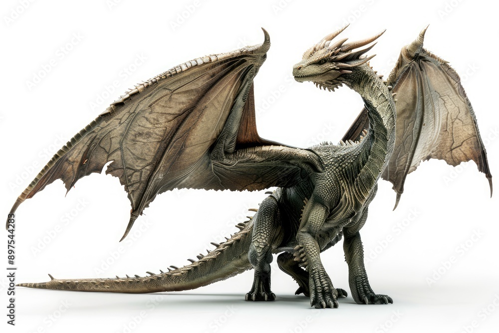 White background with a dragon White background with a dragon