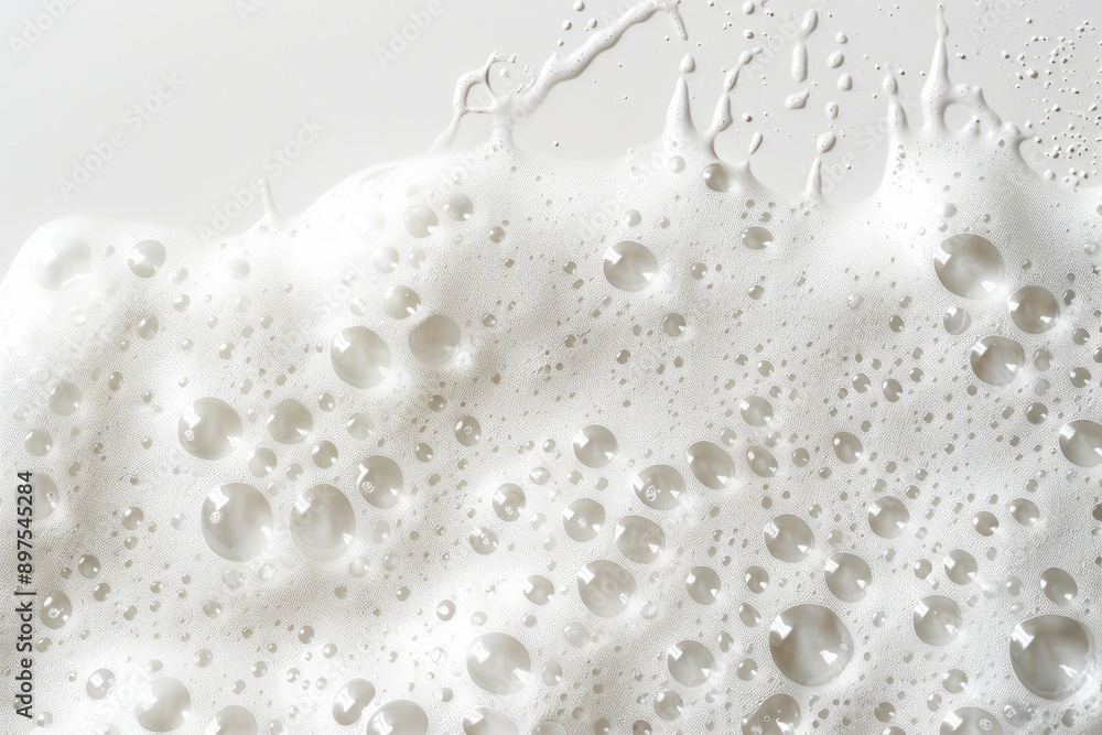 White soap foam bubbles texture on white background White soap foam bubbles texture on white background