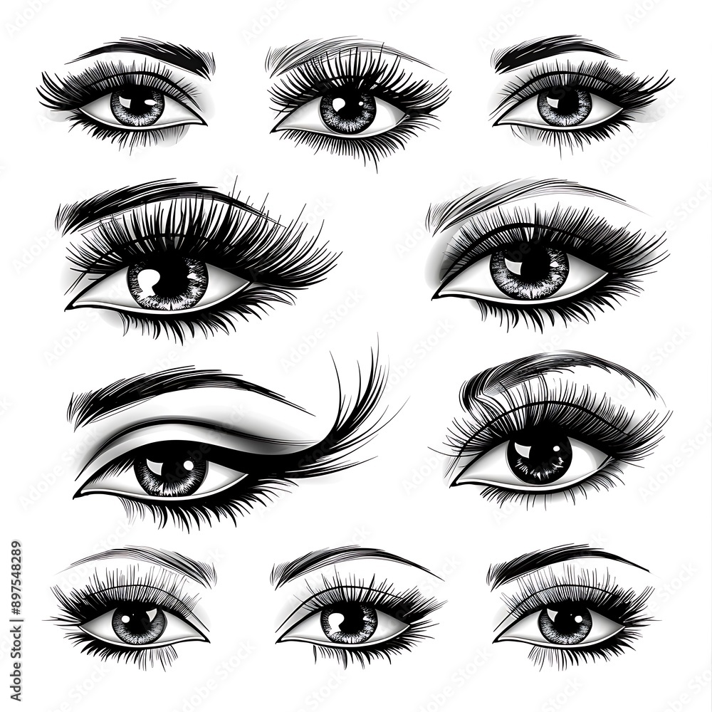 Eyelashes set on white background, girl, salon, vector illustration, mascara, illustration, beauty, eyelash, lash, vector, false, eye, isolated
Eyelashes set on white background, girl, salon, vector illustration, mascara, illustration, beauty, eyelash, lash, vector, false, eye, isolated