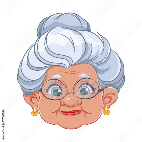 Face expression of grandmother, smile