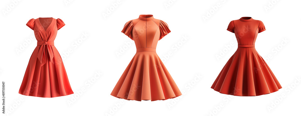 Chic Short Dresses Isolated on Transparent Background Chic Short Dresses Isolated on Transparent Background