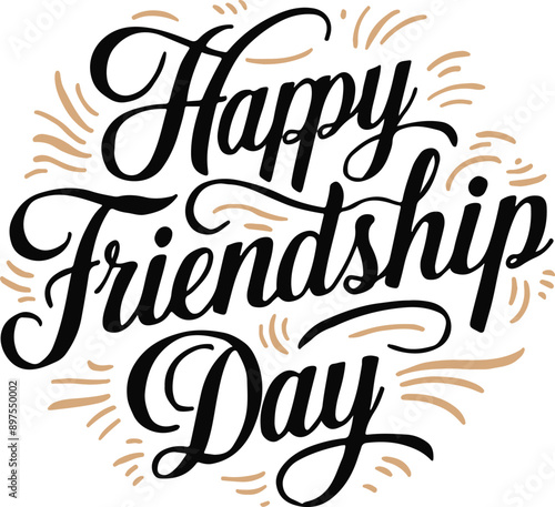 Happy friendship day typography vector art