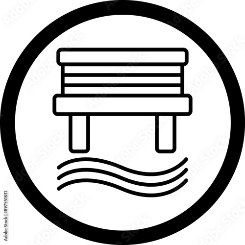 Water Bridge Icon Design