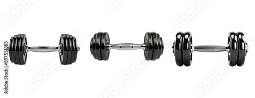 Gym Dumbbells Set Isolated on Transparent Background