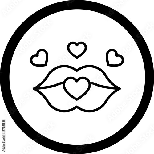 Lips Kiss Icon Design