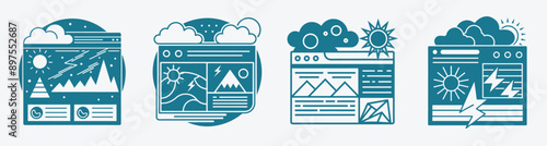 meteorology design, sky snow sun rain