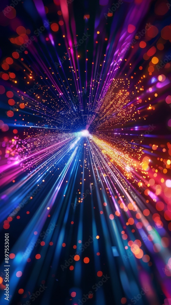 Fototapeta premium abstract multicolored light trails