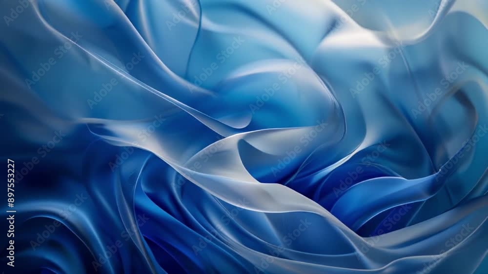 Ethereal Blue Silk Waves: A Serene Abstract Digital Art Ethereal Blue Silk Waves: A Serene Abstract Digital Art