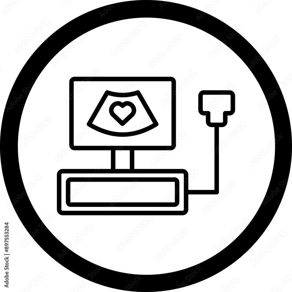 Echocardiogram Vector Icon Design Echocardiogram Vector Icon Design