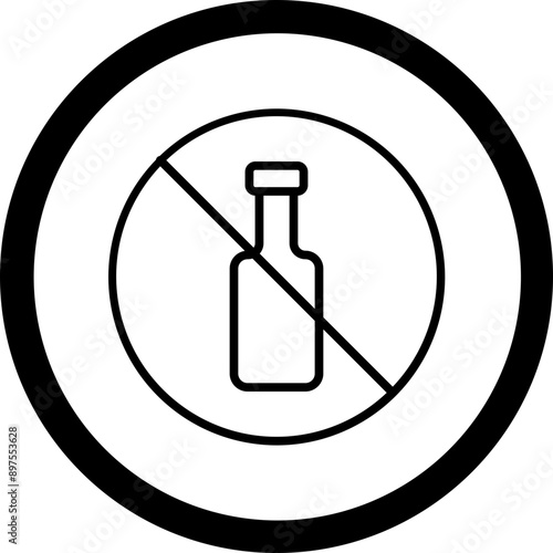 No Alcohol Vector Icon Design