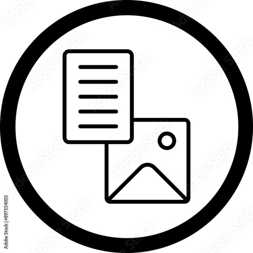 Text To Image Vector Icon Design