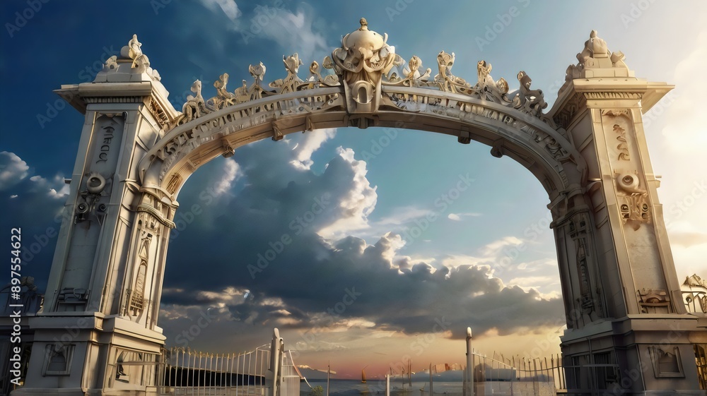 Naklejka premium Default_Pearly_Gates_Gateway_to_heaven_A_classic