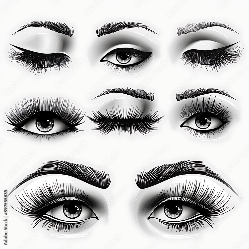Eyelashes set on white background, girl, salon, vector illustration, mascara, illustration, beauty, eyelash, lash, vector, false, eye, isolated
Eyelashes set on white background, girl, salon, vector illustration, mascara, illustration, beauty, eyelash, lash, vector, false, eye, isolated