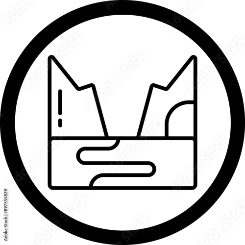 Fjord Vector Icon Design