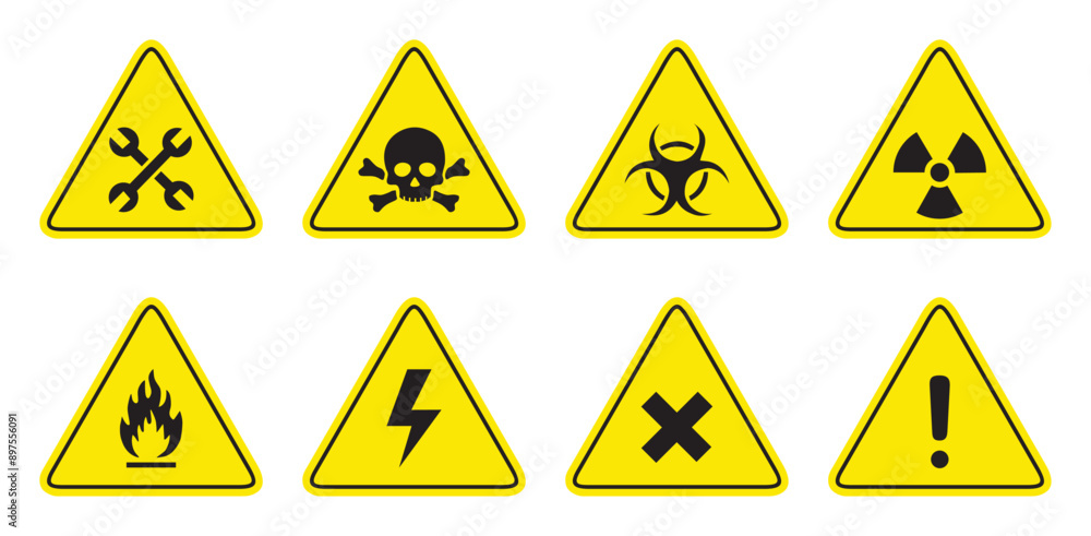 Vector hazardous material signs. Globally Harmonized System warning signs. Hazmat isolated placards Vector hazardous material signs. Globally Harmonized System warning signs. Hazmat isolated placards