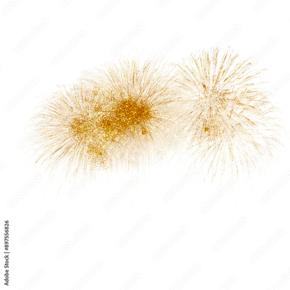 Fototapeta premium Fireworks golden explosion. The elements are glitter and gold. Winter ornament gold holidays banner, line decorations. Design illustration for poster, cover, invitation, ads.Luxury gold art. 
