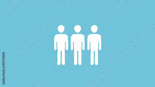 An icon showing three individuals standing together, featuring a minimalist design. © MdArif