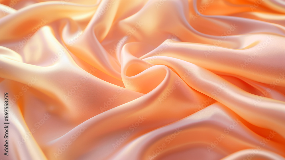 Orange pattern silk texture of satin abstract background. Smooth soft fabric background. Textile industry background. Orange pattern silk texture of satin abstract background. Smooth soft fabric background. Textile industry background.