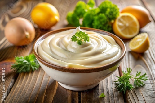 Obraz na płótnie Bowl of fresh mayonnaise w salonie