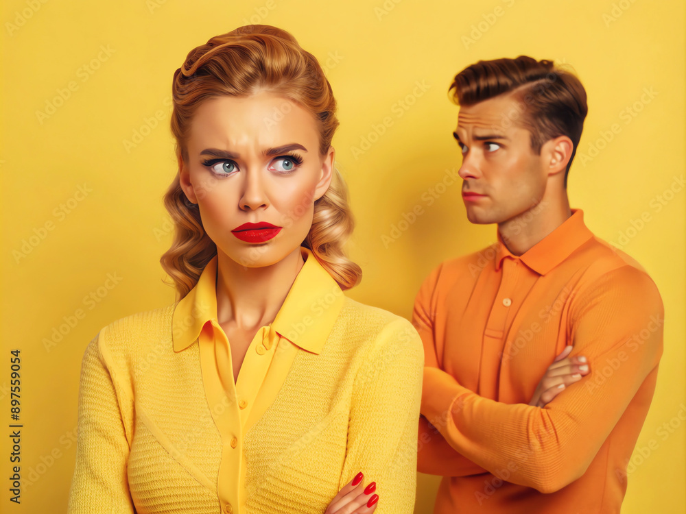 portrait of a jealous woman with a frown and envious eyes portrait of a jealous woman with a frown and envious eyes
