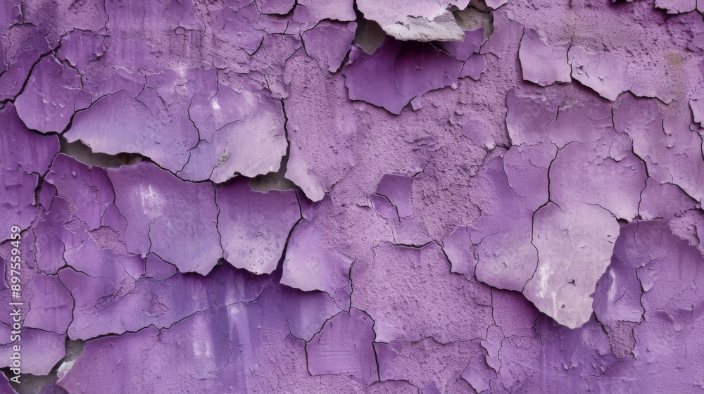 Wall with cracked paint in shades of violet Wall with cracked paint in shades of violet