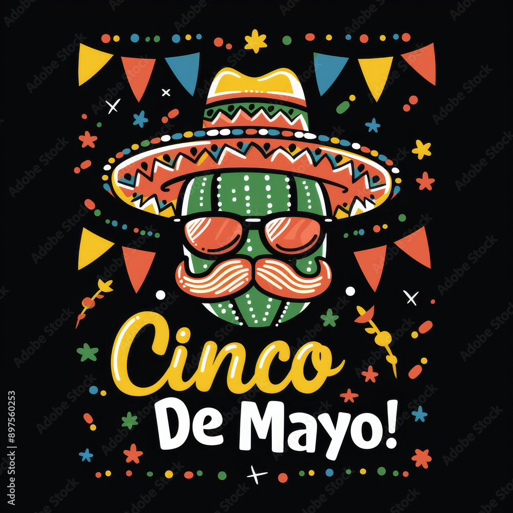 Cinco De Mayo! Celebration: Cheerful Cactus Logo Design Cinco De Mayo! Celebration: Cheerful Cactus Logo Design