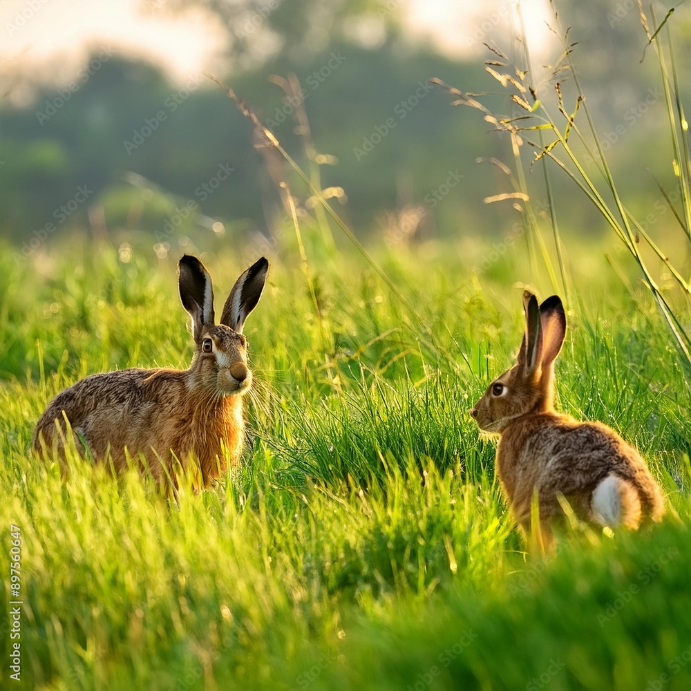 Obraz premium hare mammal animal, AI generated