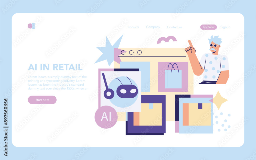 Retail Tech. Flat Vector Illustration Retail Tech. Flat Vector Illustration