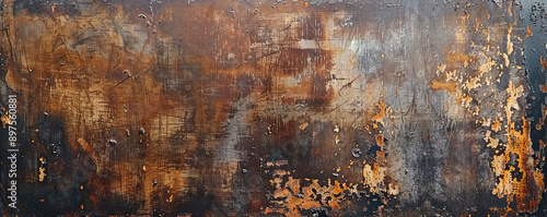 Obraz na płótnie A worn-out metal background with visible rust and scratches, showing the passage of time. w salonie