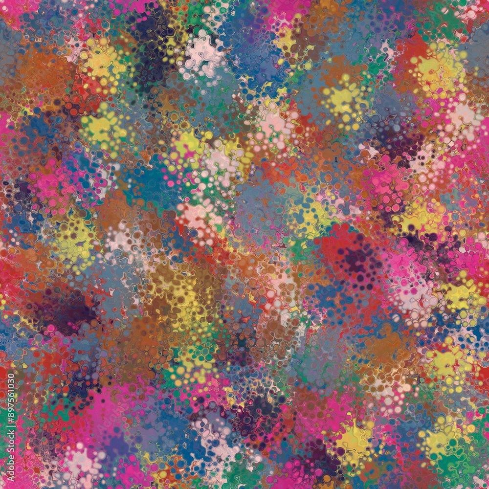 Rainbow colored random spots, round splashes. Abstract seamless pattern. Hand drawn wallpaper Rainbow colored random spots, round splashes. Abstract seamless pattern. Hand drawn wallpaper