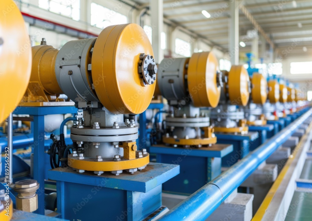 Industrial machinery in a factory setting. AI. Industrial machinery in a factory setting. AI.