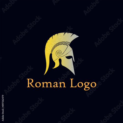 roman helmet logo design vector