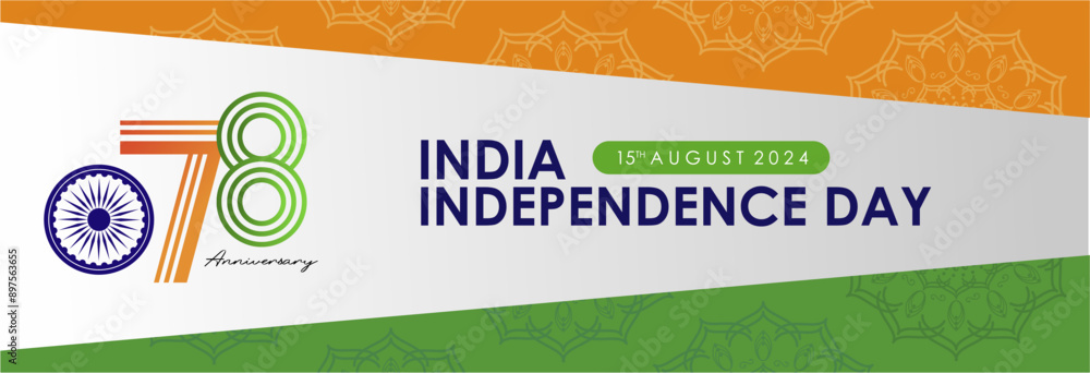 Celebrating 78th India Independence Day 2024 Banner Design with 78th