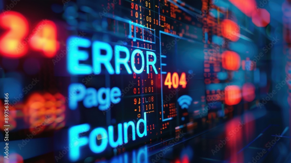 A screen displaying an error message. AI. A screen displaying an error message. AI.