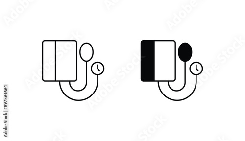 Sphygmomanometer icon design with white background stock illustration