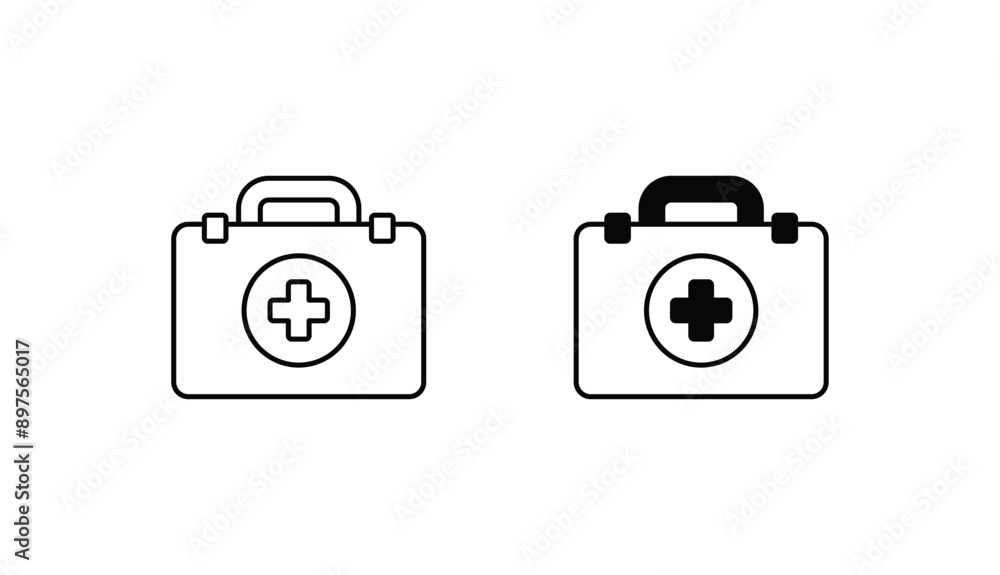 First aid kit icon design with white background stock illustration First aid kit icon design with white background stock illustration