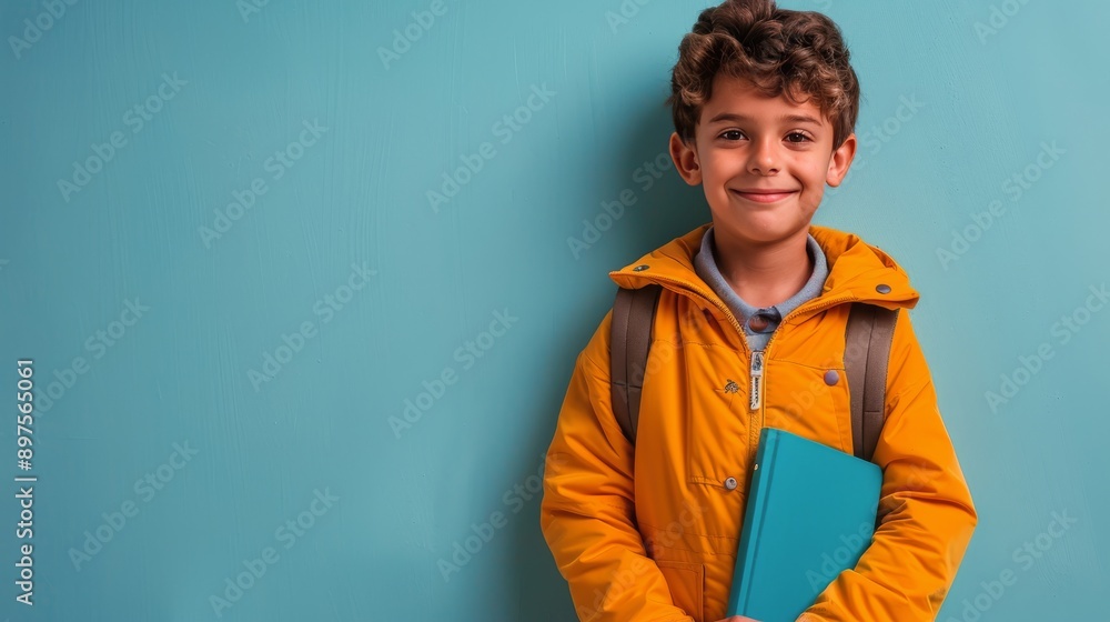 Boy in Winter Coat Holding Book Boy in Winter Coat Holding Book