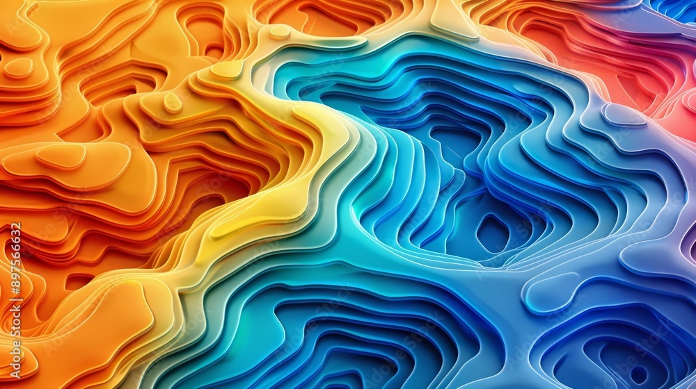 Smooth lines forming a topographic map create a stunning visual effect in the abstract background Smooth lines forming a topographic map create a stunning visual effect in the abstract background