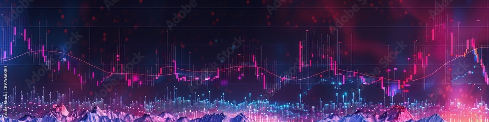 Fototapeta premium Graph showing a strong positive correlation between stock prices and trading volume, highlighting heightened investor engagement.