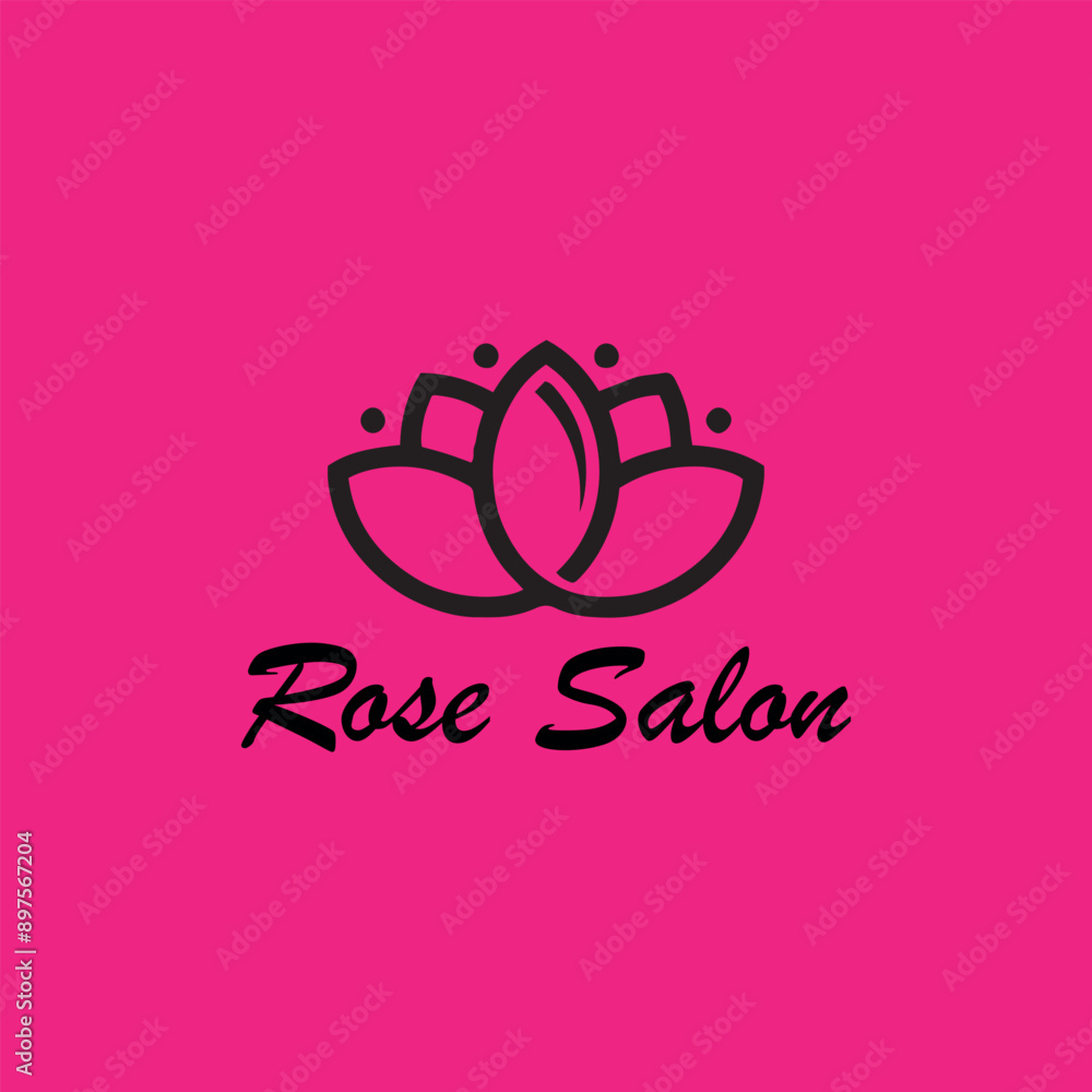 rose yoga and beauty salon logo design vector rose yoga and beauty salon logo design vector