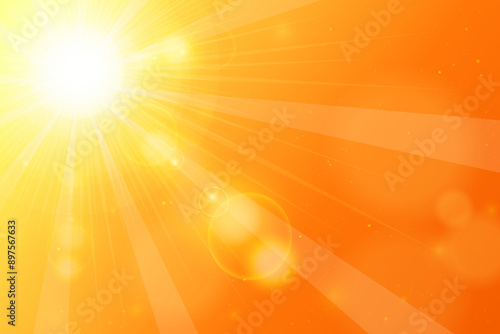 Summer heat wave warning background. Abstract orange sun background