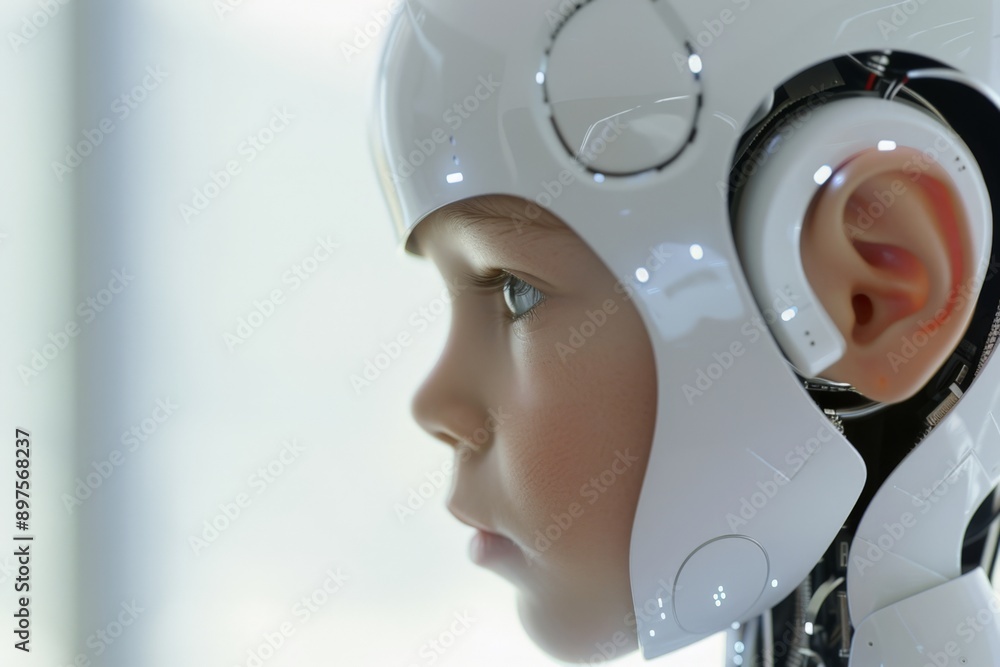 Futuristic Child-Like Android Portrait: Conceptual Representation of AI and Robotics Futuristic Child-Like Android Portrait: Conceptual Representation of AI and Robotics