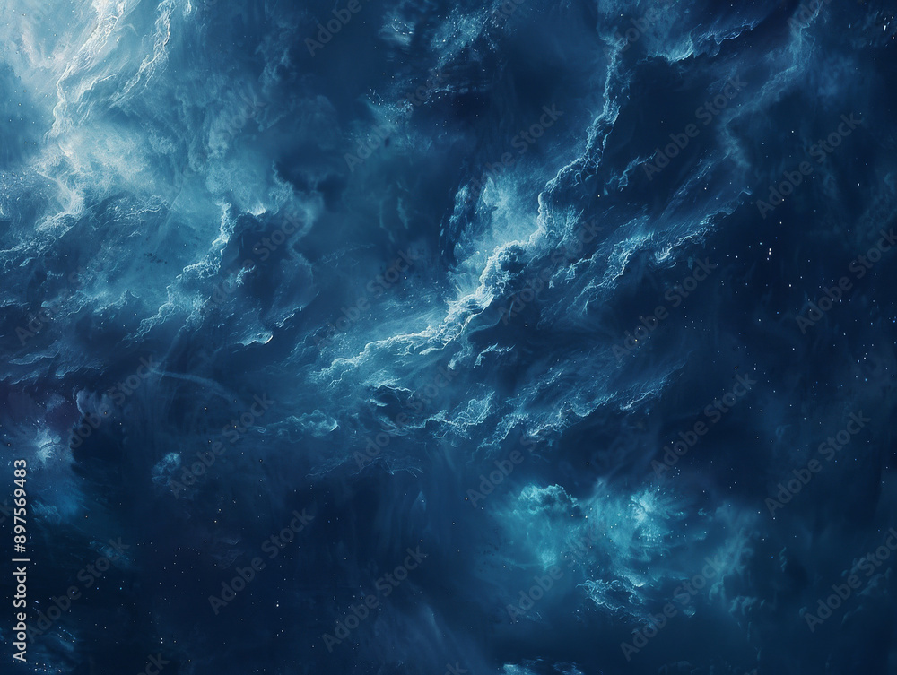 Obraz premium Serene Cloudy Wallpaper: Metaphysical Blue