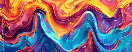 Wallpaper Mural Abstract colorful liquid swirl art with vibrant Torontodigital.ca