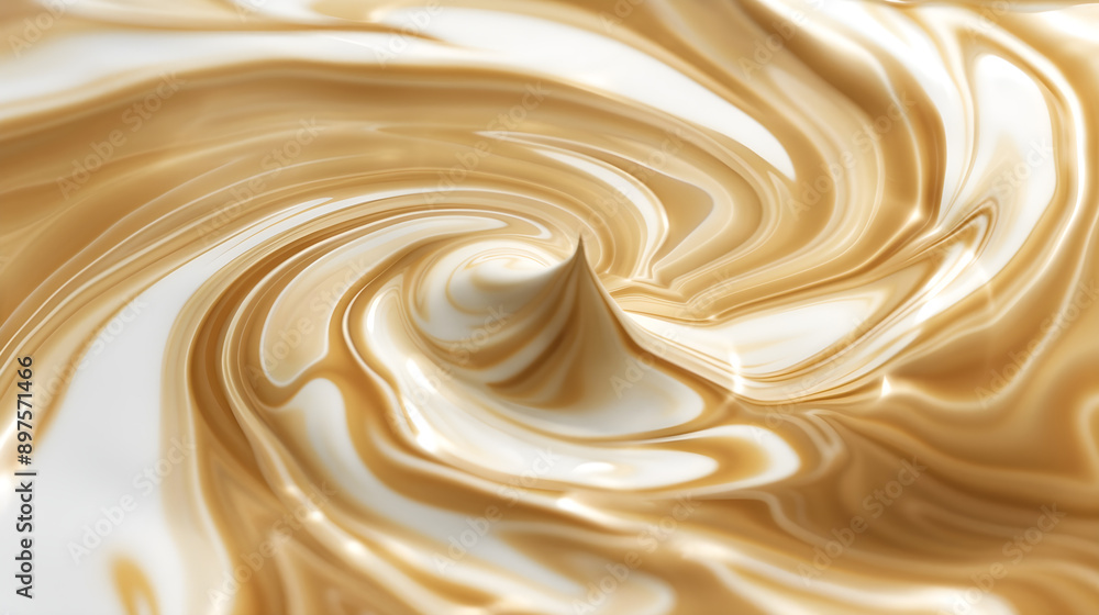 Swirling patterns of creamy beige and white blend beautifully, creating a sense of movement and fluidity for artistic backgrounds and textures Swirling patterns of creamy beige and white blend beautifully, creating a sense of movement and fluidity for artistic backgrounds and textures