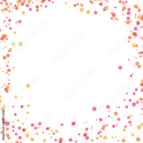warm retro summertime splatter border